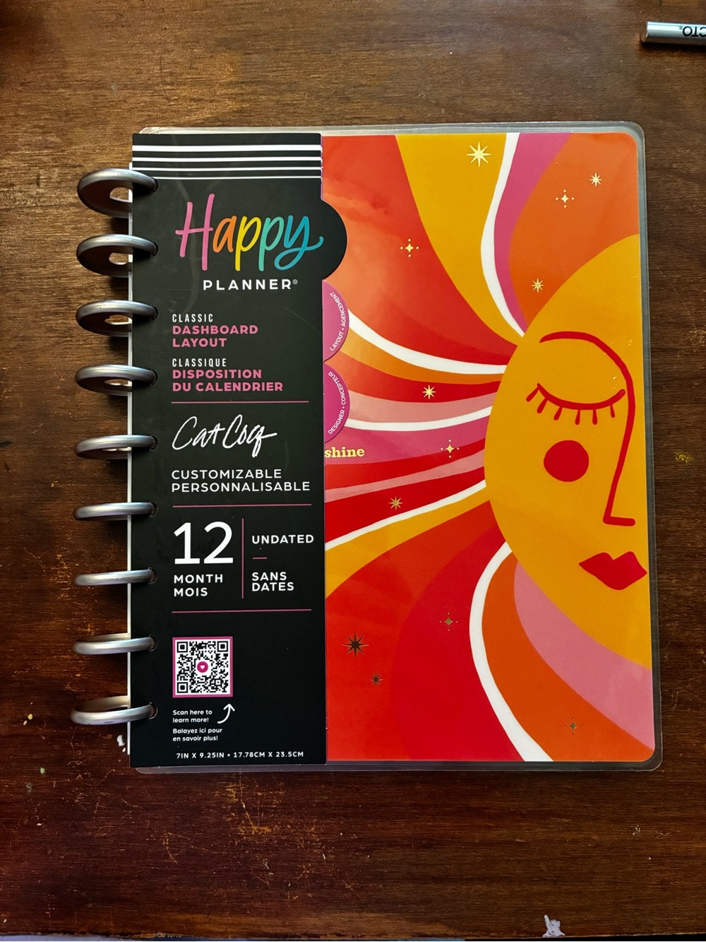 The Happy Planner Undated Classic Dashboard Cat Coq Planner